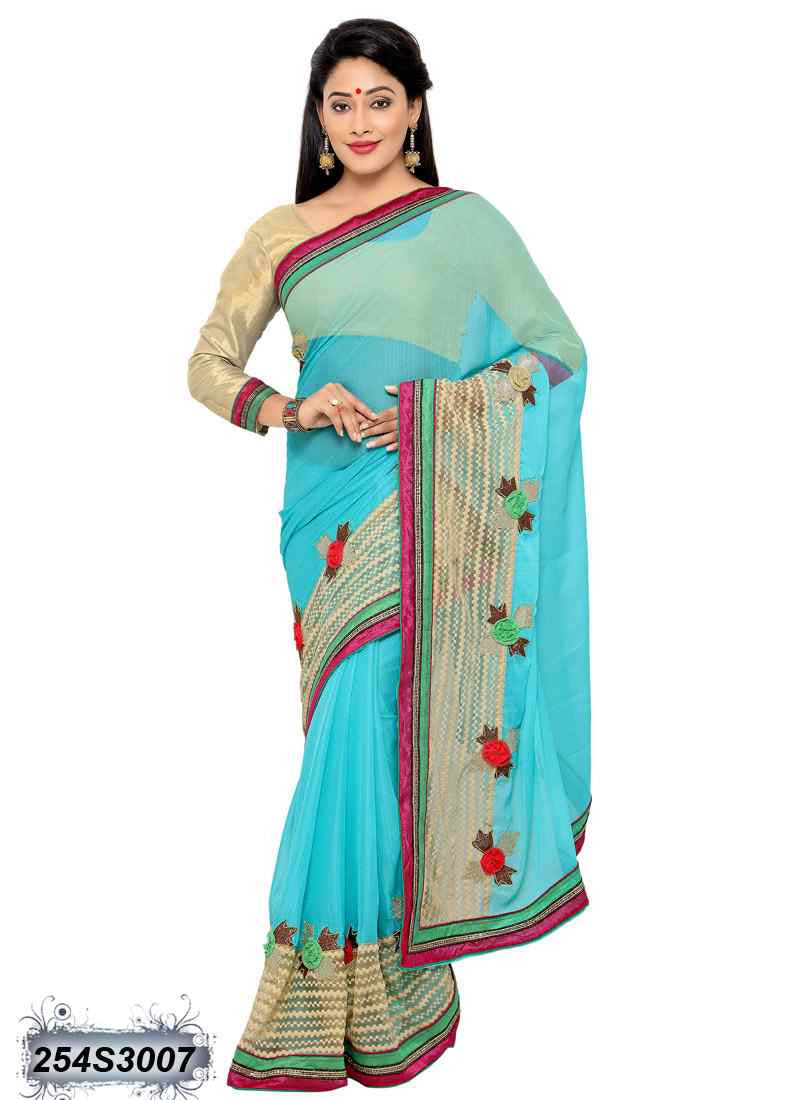 Blue Georgette Sarees