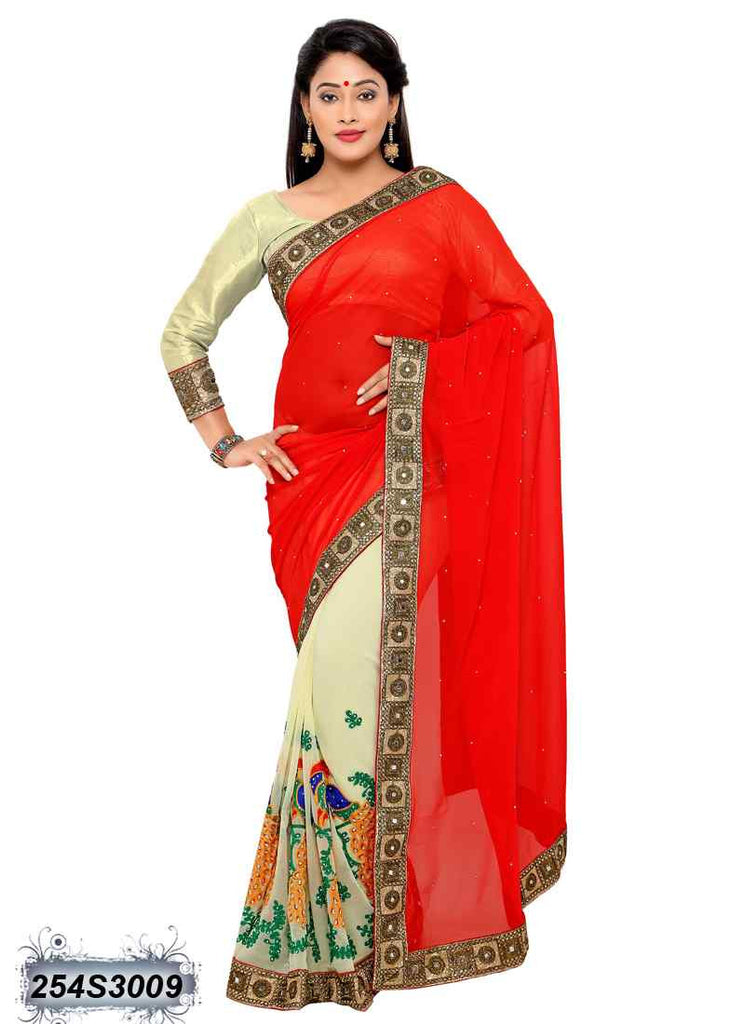 Orange Georgette Sarees