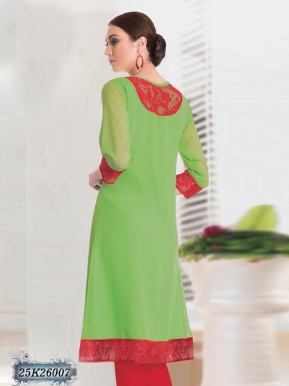 Green Georgette Santoon Stitched Kurtis