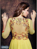 Yellow Georgette Embroidered Kurtis