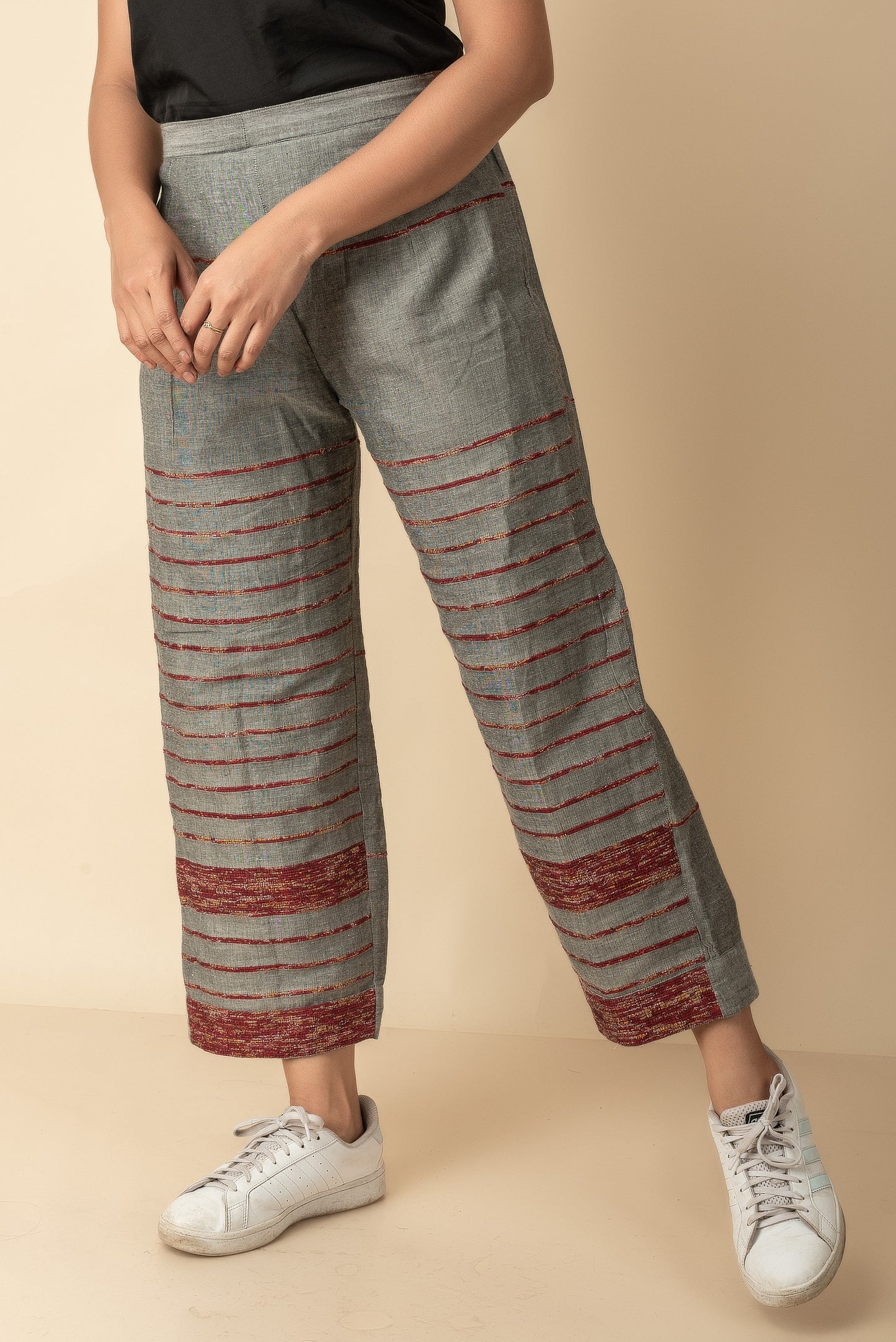 Grey Cotton Khesh Indo Western  wear pant