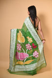 Green Butterfly Handloom Jamdani Saree Get Extra 10% Discount on All Prepaid Transaction