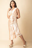Light Peach Ruffle Midi Indo Western wear dress  set Get Extra 10% Discount on All Prepaid Transaction