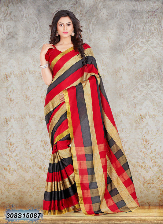 Red Bhagalpuri Silk Sarees