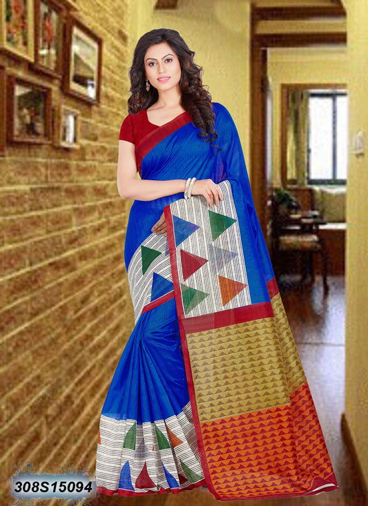 Blue Bhagalpuri Silk Sarees