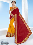 Red Yellow Georgette Sarees