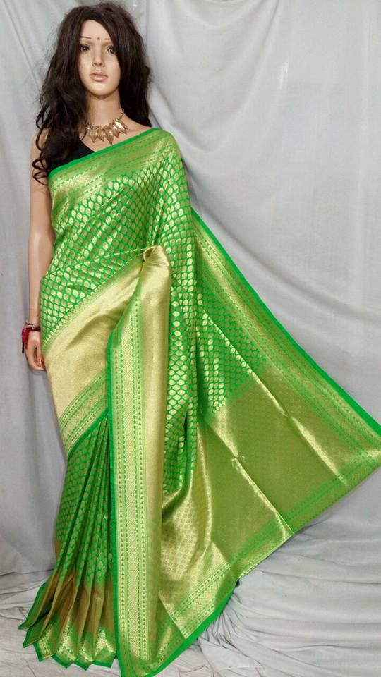 Green Opara Silk Sarees - Dailybuyys