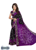 Black,Purple Printed Art Silk Sarees