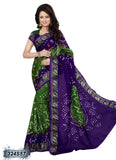 Green,Purple Printed Art Silk Sarees