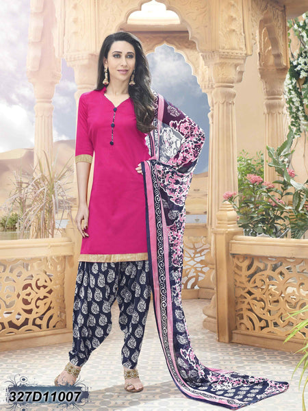 Shocking Pink Glace Satin Salwar