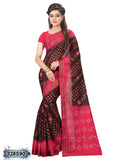 Pink,Brown Poly Pure Cotton Sarees