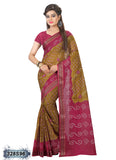 Pink,Beige Poly Pure Cotton Sarees