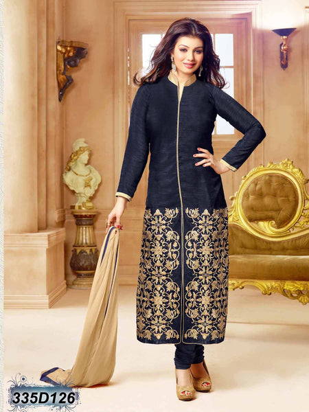 Black UnStitched Banglori Silk Salwar