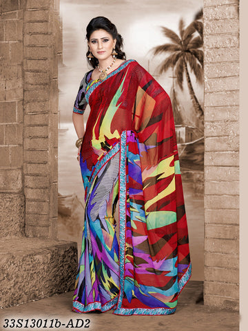 Multi Colour9 Design Georgette Sarees