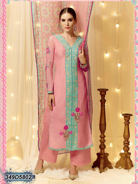 Peach Pure Cotton Satin Salwar