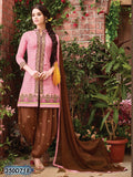 Pink Brown UnStitched Pure Cotton Salwar