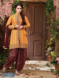 Light Orange Brown UnStitched Pure Cotton Salwar