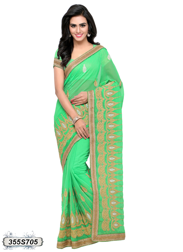 Green Georgette Sarees