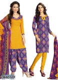 Yellow & Purple Crepe Salwar