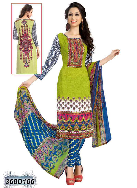 Green & Blue Crepe Salwar