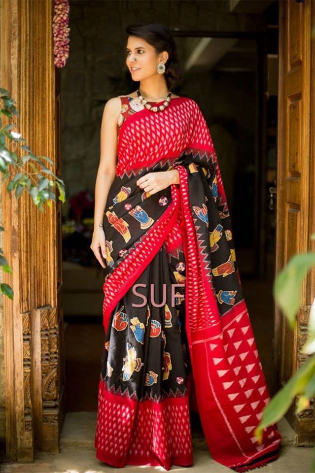 Black Bhagalpuri Silk Sarees Get Extra 10% Discount on All Prepaid Transaction