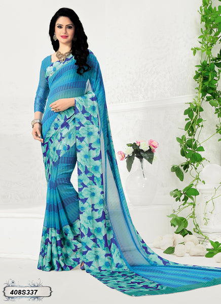 Blue Satin Sarees