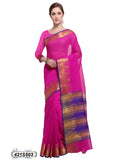 Violet,Pink Poly Pure Cotton Sarees