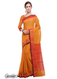 Yellow,Red Poly Pure Cotton Sarees