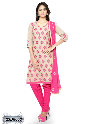 Beige Pink UnStitched Georgette Salwar Get Extra 10% Discount on All Prepaid Transaction