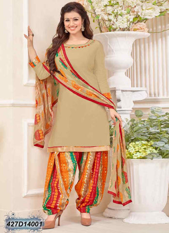 Beige & Multi Glace Pure Cotton Salwar Get Extra 10% Discount on All Prepaid Transaction