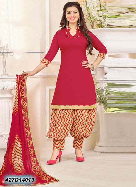 Red Glace Pure Cotton Salwar