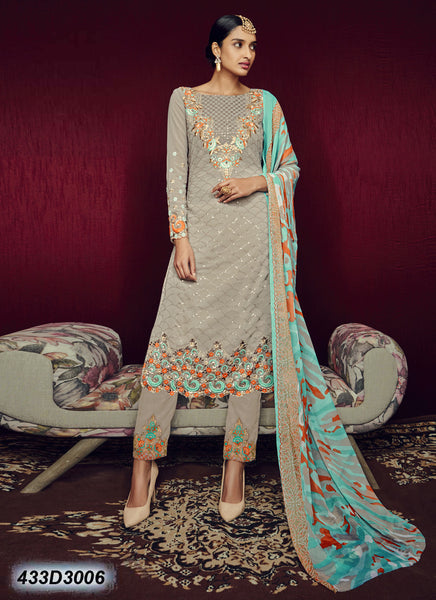 Grey Georgette Salwar