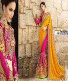 Georgette Yellow Silk Party Wear Sarees
