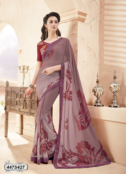 Purple,Maroon Georgette Sarees