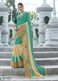 Green,Beige Georgette Sarees