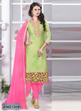 Pista Green & Pink Glace Pure Cotton Salwar