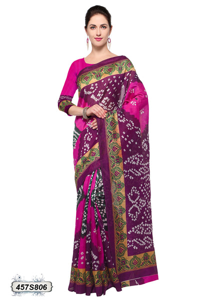 Pink,Purple Poly Silk Sarees