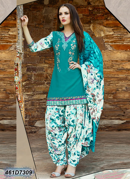 Green & Off White ,Blue UnStitched Cambric Pure Cotton Salwar