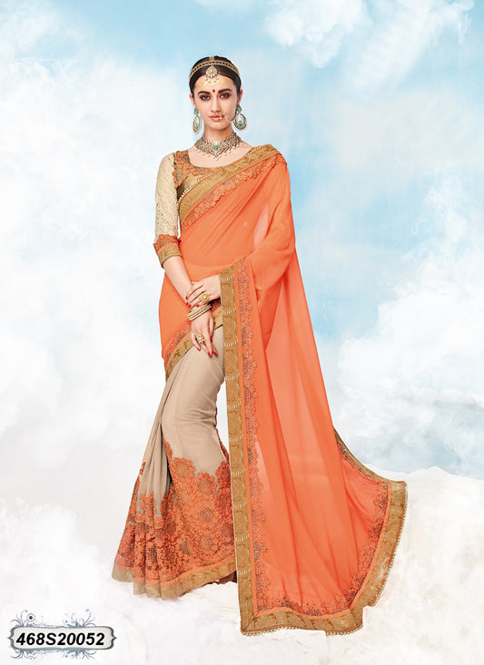 Orange Georgette Sarees