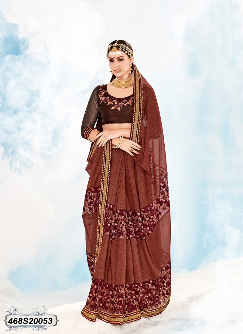 Brown Georgette Sarees