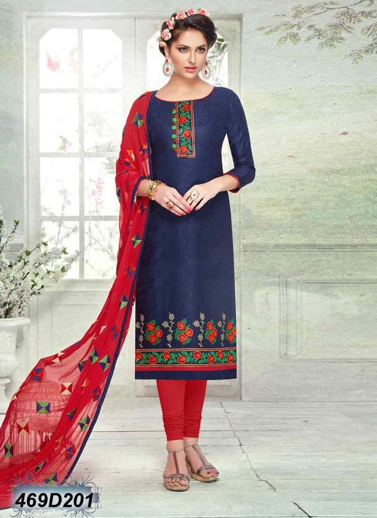 Nice Navy Blue Brasso Pure Cotton Salwar