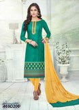 Nice Green Brasso Pure Cotton Salwar