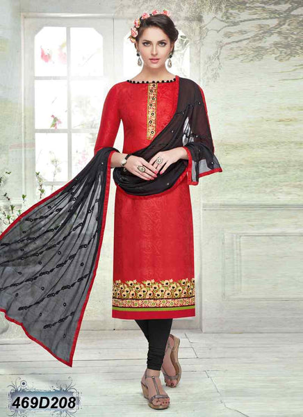 Valentine Nice Red Brasso Pure Cotton Salwar