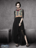 Black Georgette & Jacquard Net Dresses - Dailybuyys