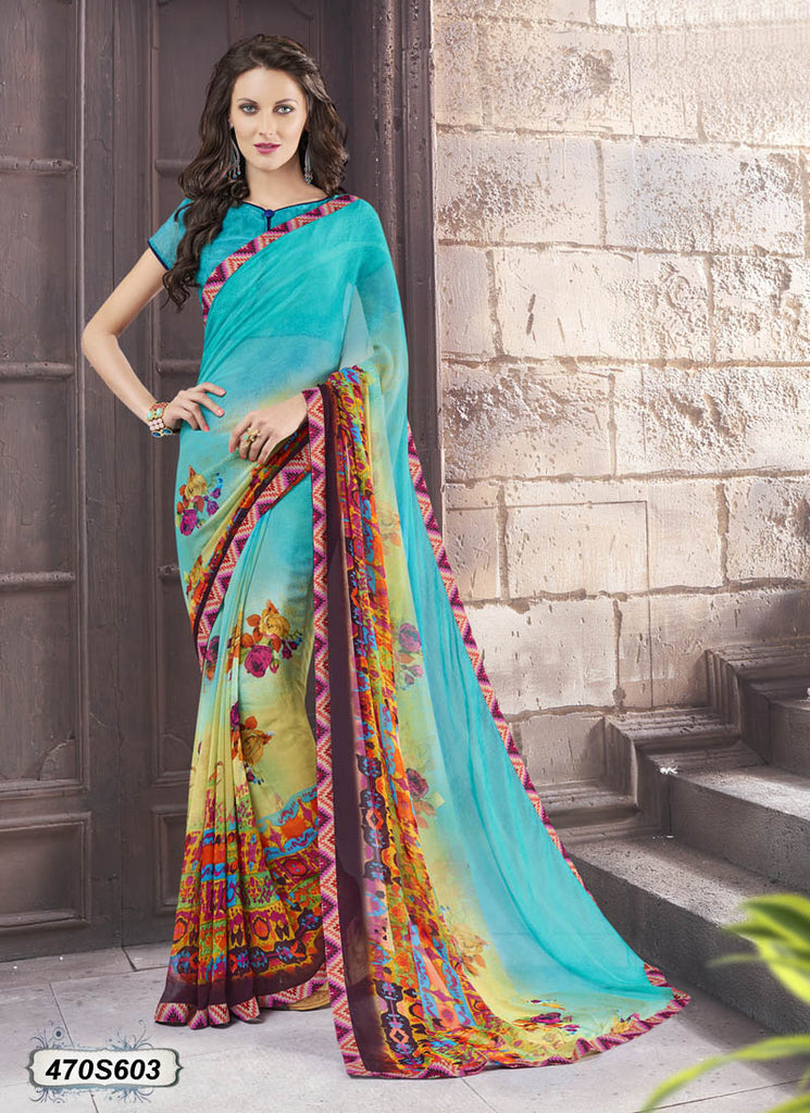 Blue Georgette Sarees