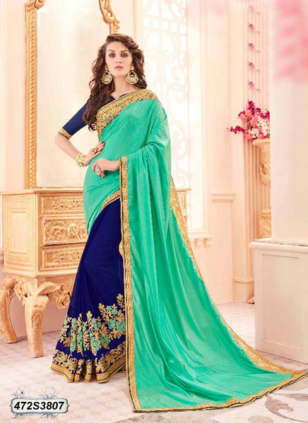 Green Blue Georgette Sarees