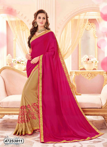 Pink Biege Georgette Sarees