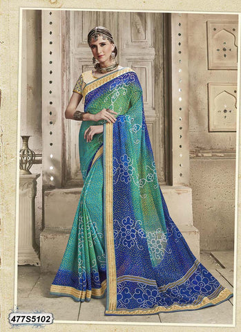 Blue,Green Georgette Sarees