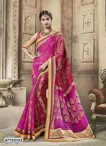 Pink,Maroon Georgette Sarees