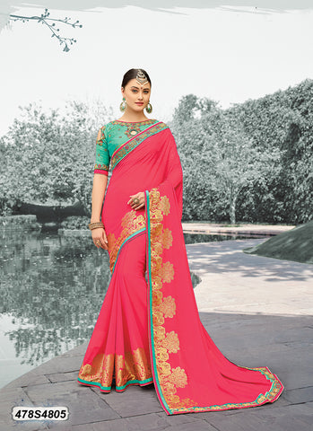 Peach Georgette Sarees